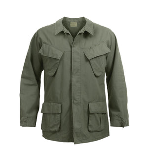 Vietnam War OD Green Slant Pocket Rip-Stop Jungle Fatigue Jacket Reproduction