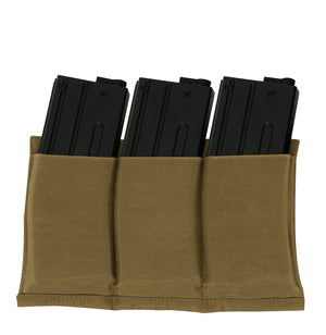 Coyote Brown Lightweight 3Mag Elastic Retention Pouch