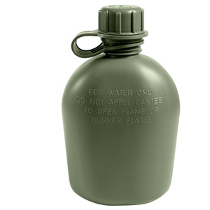 NEW G.I. Olive Drab 3 Piece 1 Quart Plastic Canteen USA MADE