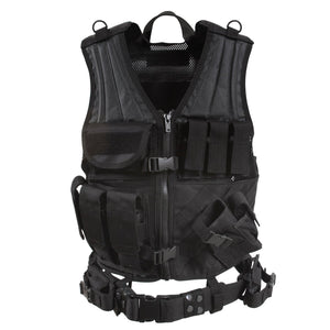 Black Cross Draw MOLLE Tactical Vest