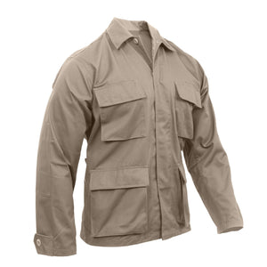 Khaki Poly/Cotton Twill Solid BDU Shirt