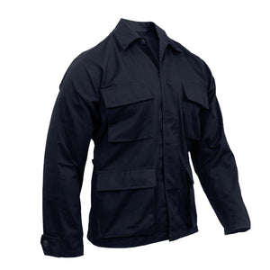Midnight Navy Blue Poly/Cotton Twill Solid BDU Shirt