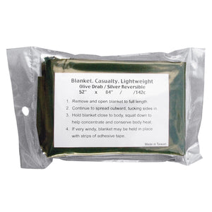 OD Green Reversable Lightweight Casualty Survival Blanket