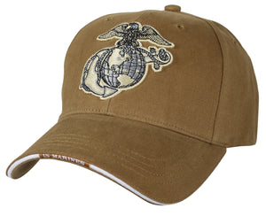 Deluxe Eagle, Globe & Anchor Low Profile Cap - Coyote Brown