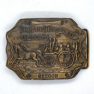 America's Heroe's Fire Dept Oregon Belt Buckle