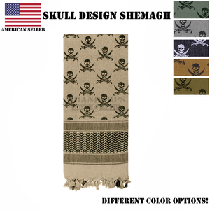 Tactical Shemagh SKULL Special Forces Scarf Keffiyeh Head Wrap 100% Cotton
