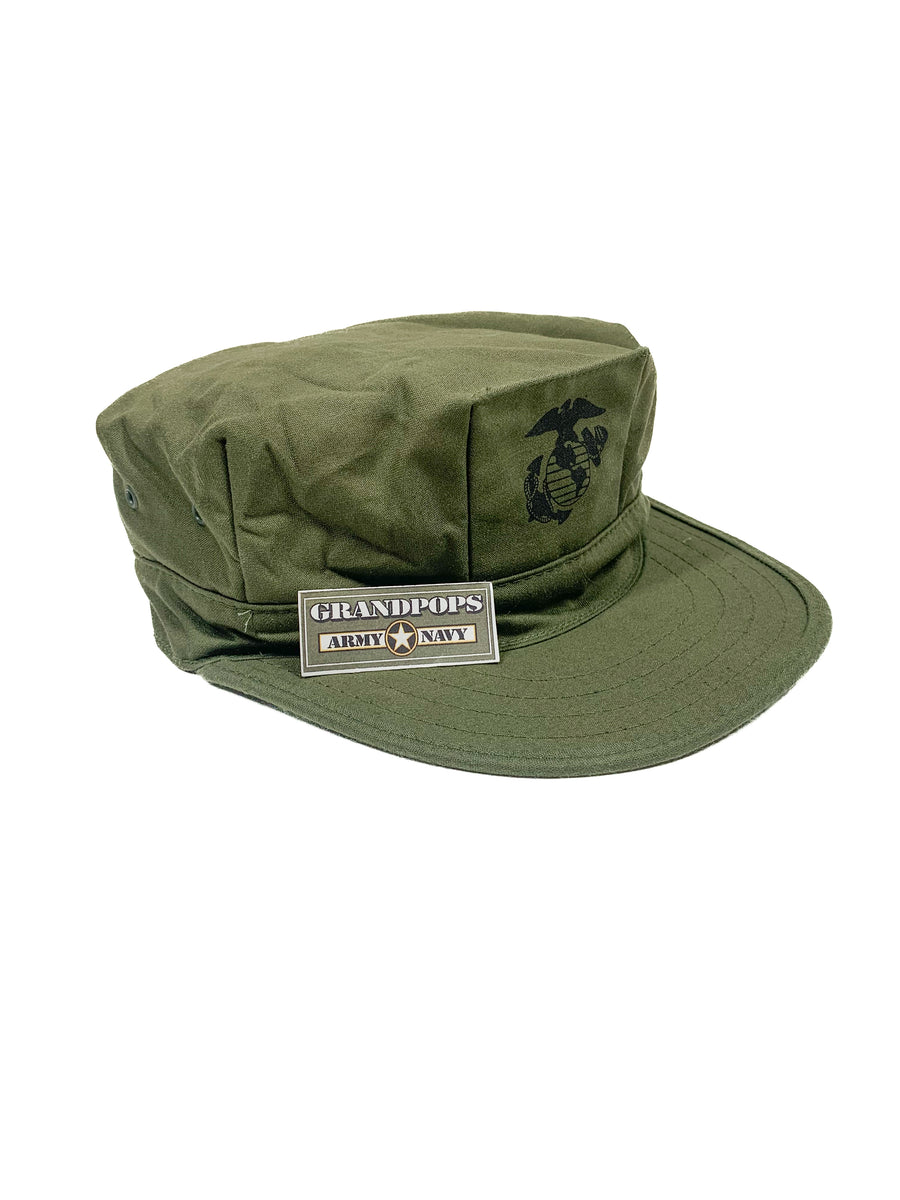 USMC SATEEN UTILITY CAP 2 PLY WITHOUT TOP STITCH – GRANDPOPSARMYNAVY