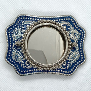 Silver Dollar Blue & Silver Western Style Belt Buckle