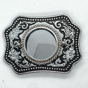Silver Dollar Black & Silver Western Style Belt Buckle