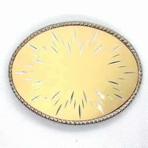 Yellow & Silver Western Style Belt Buckle