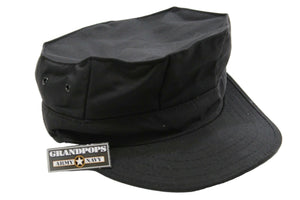USMC Black Ripstop Cap 8 Point 2 Ply Top Stitch No EGA
