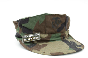 USMC Woodland Cap 8 Point 2 Ply Top Stitch With EGA