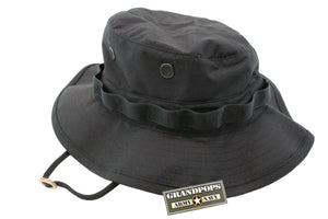 Black Poplin Jungle Hat Made In USA