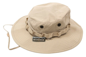 Khaki Wide Jungle Hat 3" Brim UV Resistant Made In USA