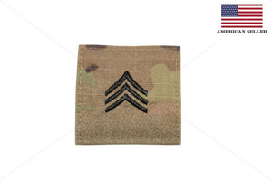 U.S. ARMY E-5 SERGEANT OCP REGULATION RANK PATCH HOOK & LOOP USA MADE
