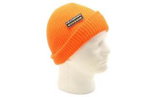 Hunters Orange Acrylic Knit Hat Made In USA