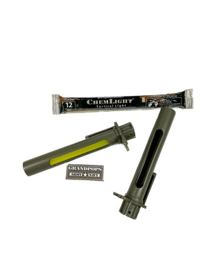U.S. Military Cyalume Ind. Tactical Chem Light/ Glow Stick Plastic Green Holder