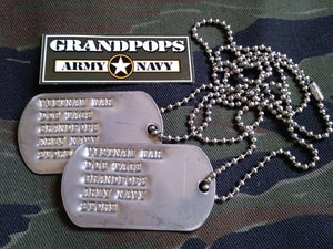 VIETNAM WAR CUSTOMIZED U.S. MILITARY DOG TAGS