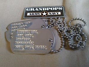 KOREAN WAR CUSTOMIZED U.S. MILITARY DOG TAGS