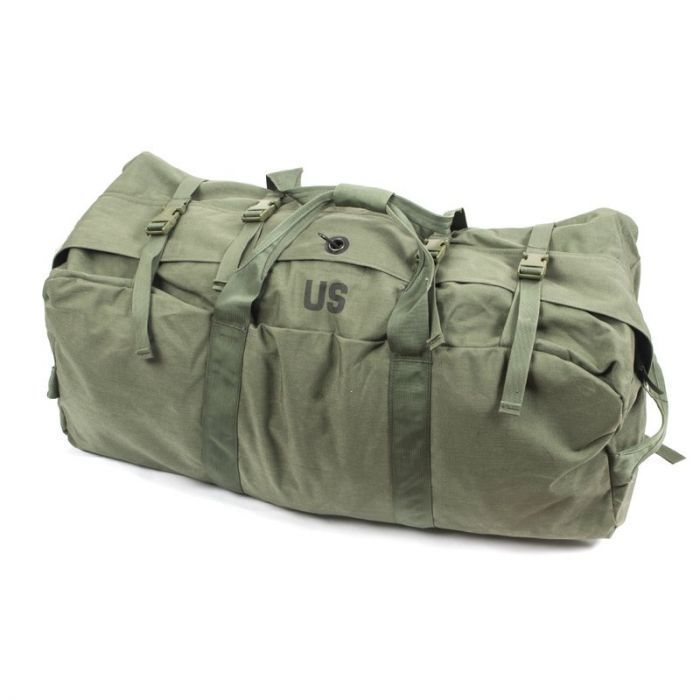 U.S. Military OD Improved Nylon Duffle Bag USED GRANDPOPSARMYNAVY