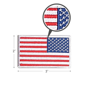 RWB W/ White Border Reverse American Flag Iron On/Sew Patch