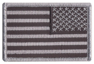Black & Silver Reverse American Flag Iron On/Sew Patch