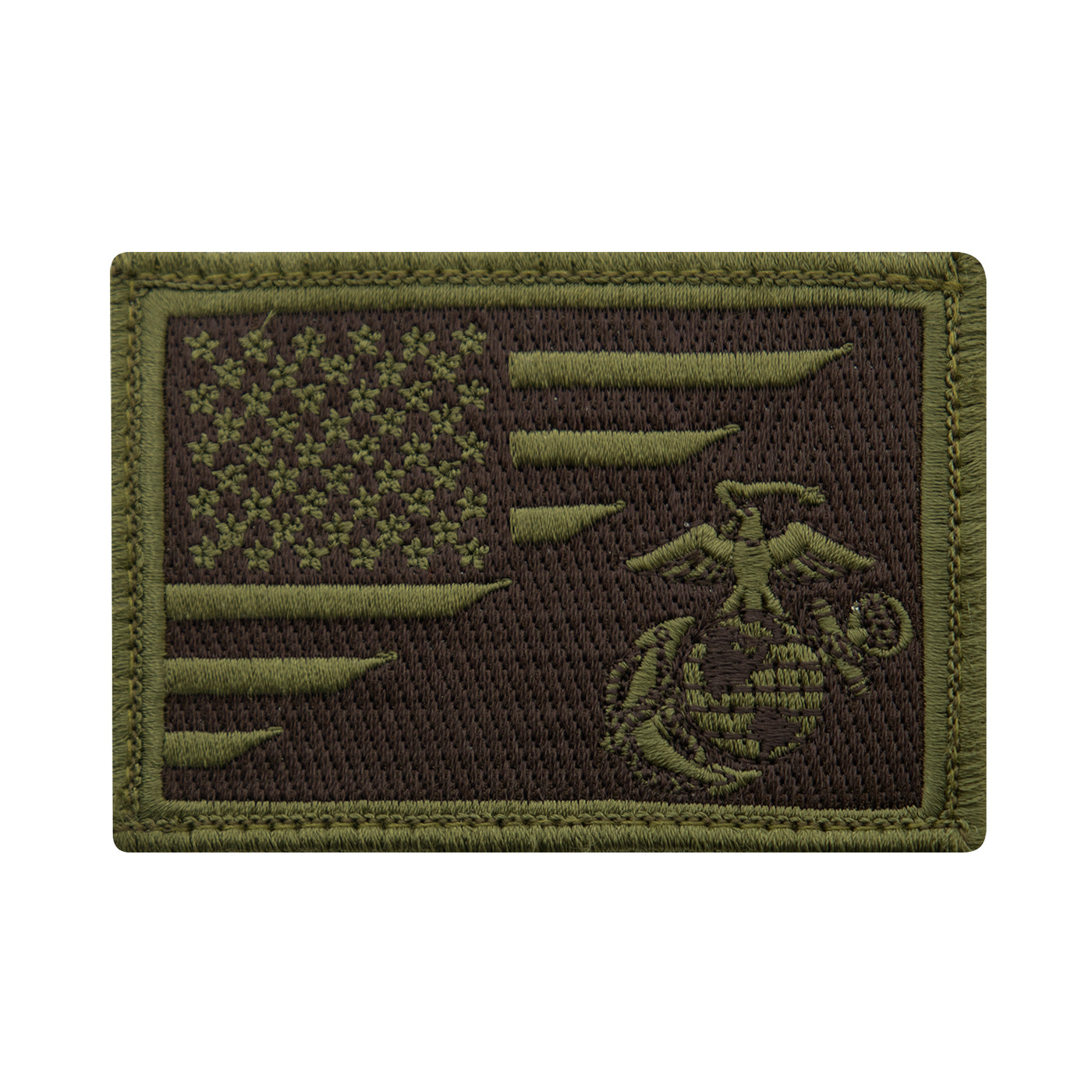 OD Green US Flag / USMC Eagle, Globe and Anchor Morale Patch ...