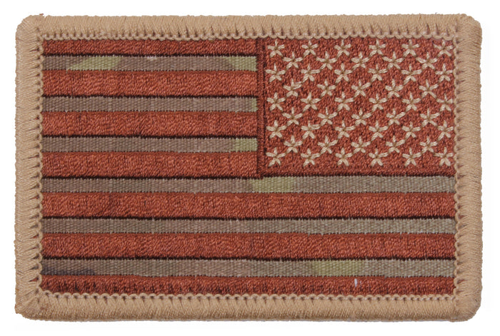 Multicam Reverse American Flag Iron On/Sew Patch