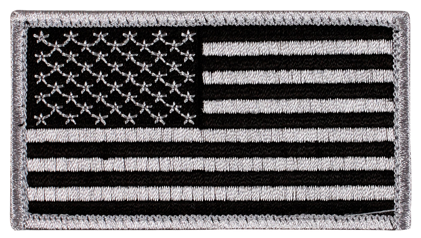 Rothco - American Flag Patch, Silver/Black