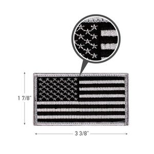 Black & Silver American Flag Hook & Loop Patch