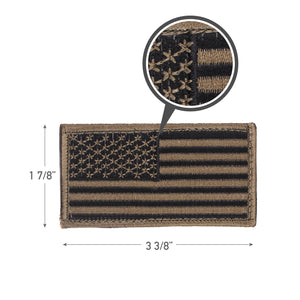 Black & Khaki American Flag Hook & Loop Patch