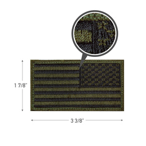 OD Green & Black Reverse American Flag Hook & Loop Patch