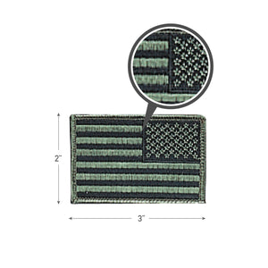 Subdued OD Green Reverse American Flag Iron On/Sew Patch