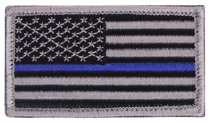 Thin Blue Line American Flag Hook & Loop Patch