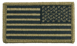 U.S. Military OCP Scorpion Solid Reverse American Flag Hook & Loop Patch