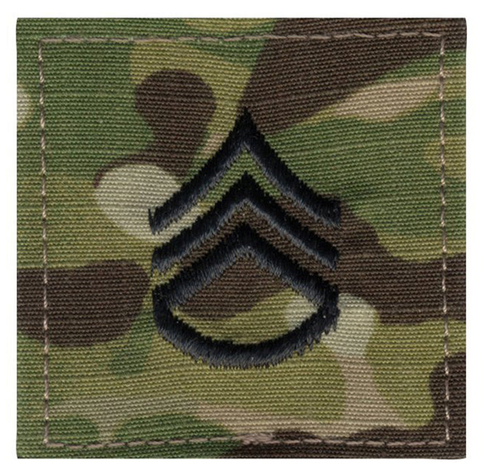 U.S. ARMY E-6 STAFF SERGEANT OCP REGULATION RANK PATCH HOOK & LOOP USA MADE