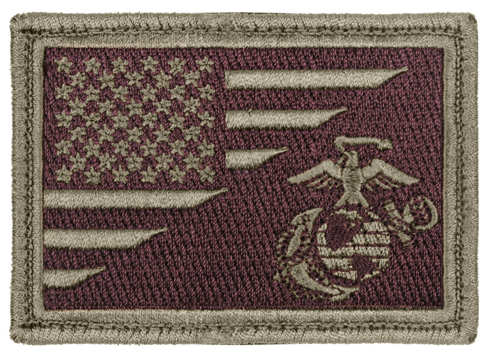 Coyote Brown US Flag / USMC Eagle, Globe and Anchor Morale Patch