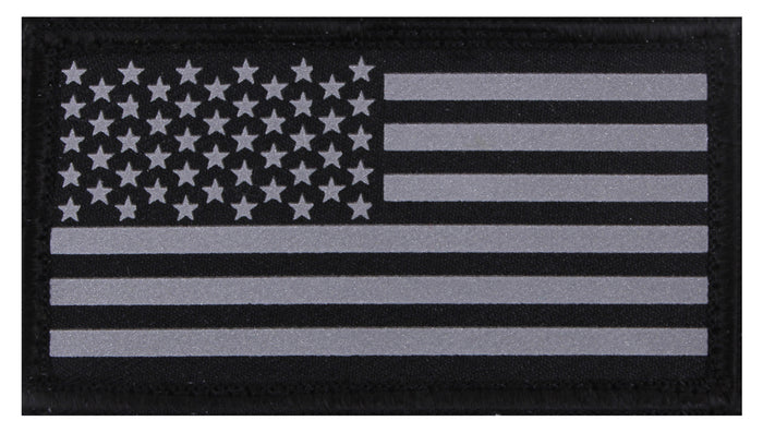 Reflective American Flag Hook & Loop Patch