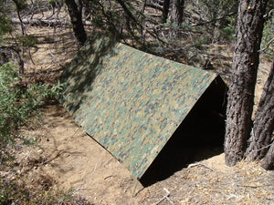 USMC MARPAT Woodland Reversible Field Tarp/Hasty Shelter Tarpaulin USED