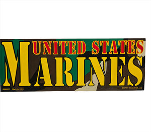 USMC Woodland Camo United States Marines Bumper Sticker
