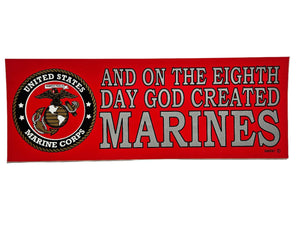 USMC And On The Eighth Day God Created The Marines Bumper Sticker