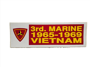 USMC 3rd. Marine 1965-1969 Vietnam Bumper Sticker