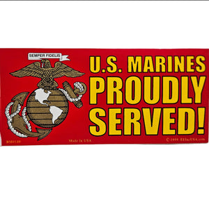 USMC U.S. Marines Proudly Served! Bumper Sticker