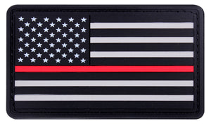 PVC Thin Red Line American Flag Hook & Loop Patch
