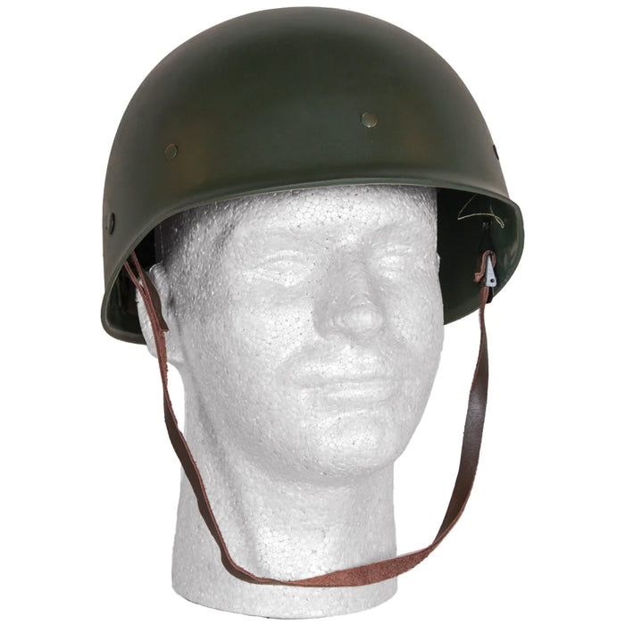 Fox Outdoor Deluxe M1 Style Steel Combat Helmet, Plastic Liner, One Size