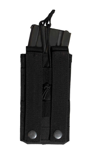 Black M4/AR15 MOLLE Open Top Single Rifle Mag Pouch