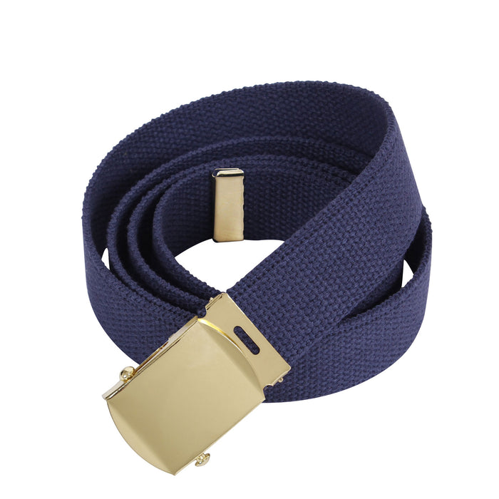 Solid Brass Buckle and Brass Tip Police Academy Navy Blue Cotton Uniform Web Belt