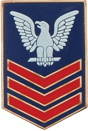 USN E-6 Petty Officer 1st Class (LEFT) Rank Pin