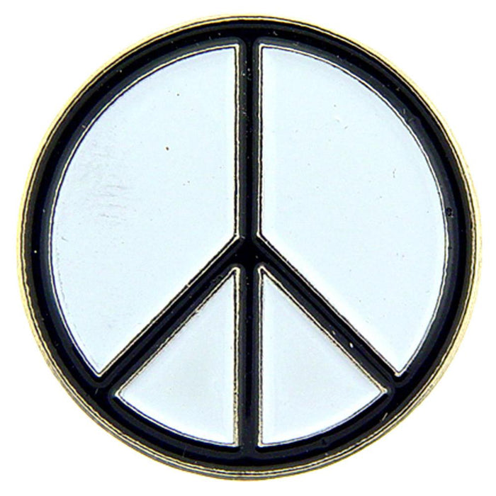 Peace Sign Blk/White Pin