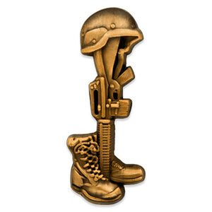 KIA Fallen Soldier Battle Cross Pin